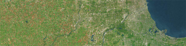 Satellite view of Chicago Region.