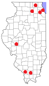 Map of Illinois counties.