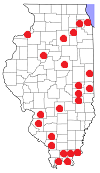 Map of Illinois counties.
