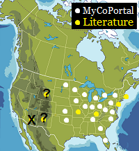 Map of North America, states and provinces.